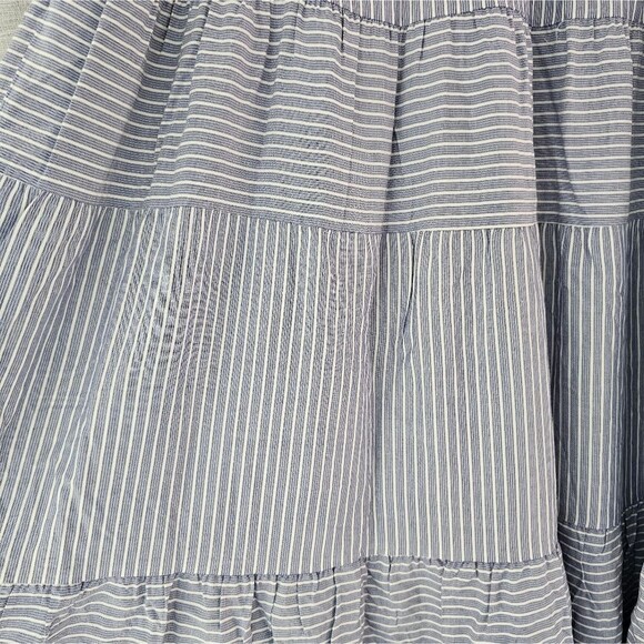 NWT Striped Tiered Maxi Skirt Sz XXL Navy White Boho Coastal Cottagecore - Picture 8 of 13